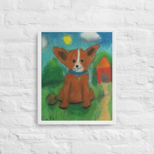 Brown Dog Framed canvas