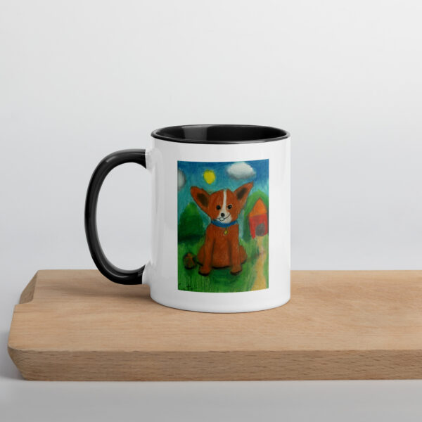 Brown Dog Mug with Color Inside - Image 3