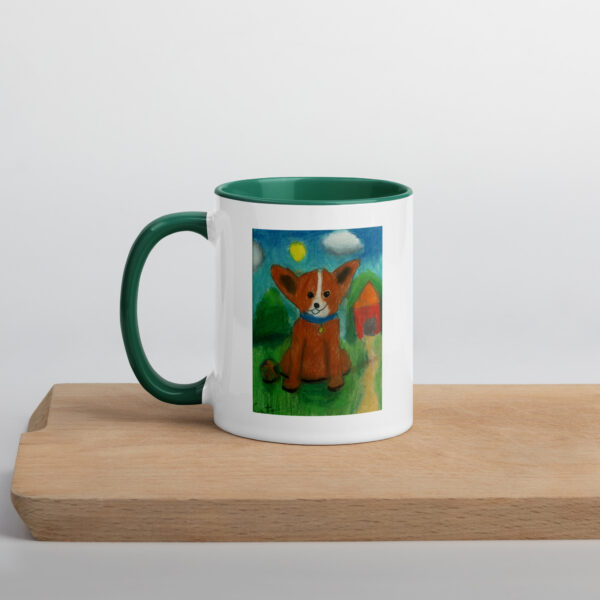 Brown Dog Mug with Color Inside
