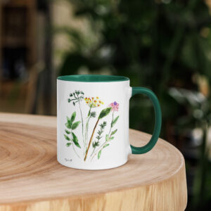 Flowers Mug with Color Inside
